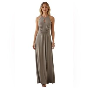 SORELLA VITA-8956 Grey Taupe Maxi Bridesmaid Formal Gown Size 12